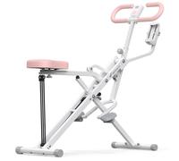 MERACH 2 en 1 Machine à Squats et Rameur avec Support, Équipement de Gym Pliable à Domicile pour Entraînement Complet, Fessiers, Jambes & Gainage, Max 160KG, Montage en 10 Min, R07 Pro - Blanc