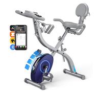 MERACH 4 en 1 Vélo D’Appartement Pliable, Velo d Appartement avec Moniteur LCD et Mesure du Pouls Manuel, Vélos de Fitness Magnétique Avec Coussin de Siège Confortable, Pour la Maison, Peu Encombrant