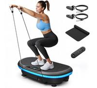 MERACH 4D Plateforme Vibrante avec 7 Modes De Vibration, 120 Niveaux De Vitesse, 5 Programmes Intelligents, Haut-Parleur Bluetooth Intégré Et Lumière D’Ambiance (Noir)