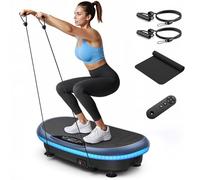 MERACH 4D Plateforme Vibrante Avec 7 Modes De Vibration, 120 Niveaux De Vitesse, 5 Programmes Intelligents, Haut-Parleur Bluetooth Intégré Et Lumière D’Ambiance (Bleu)