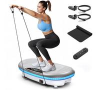 MERACH 4D Plateforme Vibrante Avec 7 Modes De Vibration, 120 Niveaux De Vitesse, 5 Programmes Intelligents, Haut-Parleur Bluetooth Intégré Et Lumière D’Ambiance (Blanc)