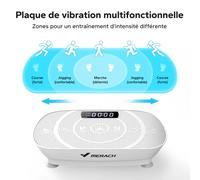 MERACH Plate-forme de vibration entraînée par le dispositif de plaque de vibration pour l'entra0înement du corps entier pour la combustion des graisses et la construction musculaire pour la perte de 2
