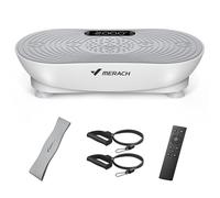MERACH Plateforme Vibrante pour L'Entraînement Et Le Modelage du Corps, avec 99 Niveaux De Vitesse, Haut-Parleur Bluetooth Intégré, Écran Tactile LED Et Cordons De Traction Élastiques. (Blanc)