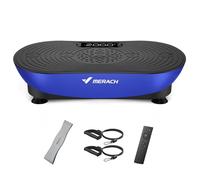 MERACH Plateforme Vibrante pour L'Entraînement Et Le Modelage du Corps, avec 99 Niveaux De Vitesse, Haut-Parleur Bluetooth Intégré, Écran Tactile LED Et Cordons De Traction Élastiques (Bleu)