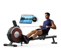 MERACH Rameur d'appartement, 16 Niveaux de résistance, système magnétique Silencieux, APP Exclusive, Doubles Rails améliorés pour Une Plus Grande stabilité, Montage Facile (électrique)