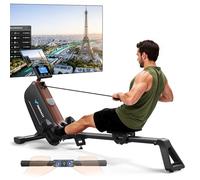 MERACH Rameur d'appartement Pliable, rameur magnétique Silencieux et Auto-alimenté amélioré, Rails de Guidage améliorés et allongés pour Une Plus Grande liberté de Mouvement (R15B4)