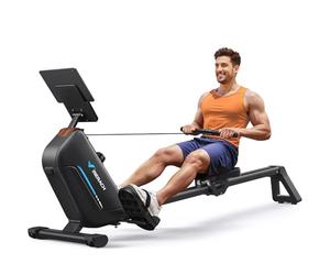 MERACH Rameur d'appartement, Rameur Magnétique Silencieux, Rails Améliorés et Allongés de 130 cm pour Une Plus Grande liberté de Mouvement, équipé d'une Application Exclusive (R15B2)