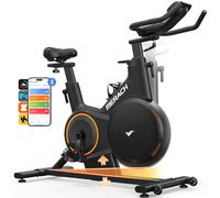 MERACH Vélo d'appartement avec inclinaison réglable ± 6 °, ergomètre silencieux avec résistance magnétique, vélo d'intérieur pour entraînement cardio à la maison, application personnelle, jusqu'à 158