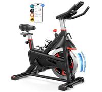 MERACH Vélo d'Appartement avec Résistance Magnétique, Vélo de Fitness d'Intérieur Silencieux avec Siège Confortable Amélioré, Écran LCD, Support Tablette, Application Exclusive, Capacité Max 136 kg