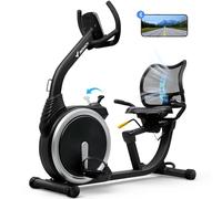 MERACH Vélo d'Appartement, Vélo Couché Magnétique à 8 Niveaux de Résistance Réglables, Velo de Fitness Léger de Type Commercial pour Maison, Exclusive à l'App, Écran LCD, Capteurs Cardiaque