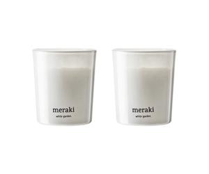 Meraki Bougie parfumée Meraki 12 heures lot de 2 Jardin blanc