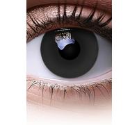 MeralenS Lentilles couleur noir - Black Out Halloween, Shrovetide, Carnaval | 1 paire (2 pièces) | sans correction | 0,00 Dioptries