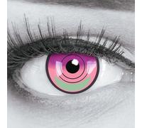 MeralenS Lentilles couleur Violet Rose Vert Cyber Lucy. Pour Halloween, Fantaisie, Carnaval + étuis à lentilles de contact I 1 paire (2 pièces) I 0,00 Dioptries I sans correction