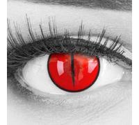 MeralenS Lentilles de contact colorées 1 paire Demon Cat Red Anime Manga - Lentilles annuelles pour Costumes Cosplays Halloween I sans correction I 0,00 Dioptries