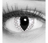 MeralenS Yeux de chat blanc coloré, lentilles de contact Halloween blanc vampire dragon blanc, lentilles d'Halloween douces pour costume de robe chic, carnaval, 2 pièces 1 paire de lentilles de