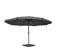 Parasol Meran Pro, Gastronomie, Parasol Pour Marché Avec Volantsø 5m Polyester/Alu 28 Kg Anthracite Avec Socle Gris