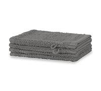 Merana Rome Lot de gants de toilette | absorbants, doux et non pelucheux | Gants de toilette en tissu éponge de qualité supérieure en coton lourd 590 g/m² (gris requin, 4 gants de toilette (15 x 20