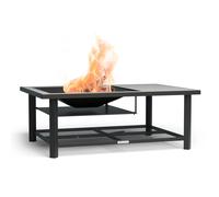 Blumfeldt Merano Avanzato L Braséro 3 en 1 avec fonction barbecue utilisable comme table 122 x 87 cm Noir