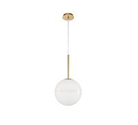 Merano Coral Globe Suspension Plafonnier Blanc Verre Opalin Laiton Doré LED E27