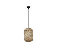 Merano Langley Suspension Dome 27 cm en jacinthe d'eau séchée, fil en tissu noir, culot LED E27