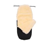 Merauno® Chancelière douillette pour bébé en peau d'agneau - Coupe-vent et imperméable - Fermeture éclair intégrale - 95 x 40 cm (mélange noir), Noir chiné, 90*50CM, Footmuff