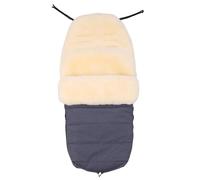 Merauno Chancelière en laine d'agneau pour poussette - Coupe-vent et imperméable - Fermeture éclair - 95 x 40 cm - Bleu mélangé - 90 x 50 cm