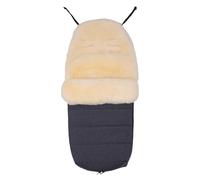 Merauno Chancelière en laine d'agneau pour poussette - Coupe-vent et imperméable - Fermeture éclair - 95 x 40 cm - Gris mélangé - 90 x 50 cm