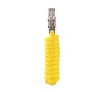 Merauno Longe pour cheval - Corde de fixation dans différents designs élégants - Laisse de fixation pour poney, âne, chèvre avec crochet de panique (jaune, crochet de panique)