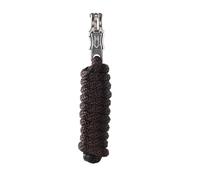 Merauno® Longe pour cheval - Corde de fixation dans différents designs élégants - Laisse de fixation pour poney, âne, chèvre avec mousqueton de panique (marron, crochet de panique)
