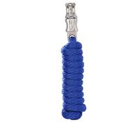 Merauno Longe pour cheval - Corde de fixation dans différents designs élégants - Laisse de fixation pour poney, âne, chèvre avec crochet de panique (bleu roi, crochet de panique)