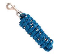 Merauno® Longe pour cheval - Tricot de liaison dans différents designs stylés, laisse de liaison, âne, chèvre long avec mousqueton (turquoise, mousqueton).