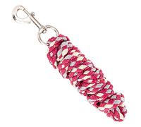 Merauno® Longe pour cheval - Tricot de liaison dans différents designs stylés, laisse de liaison, âne, chèvre avec mousqueton noir, bleu, or rose