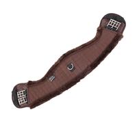 Merauno Sangle de selle anatomique en fausse fourrure (courte) avec forme de faucille concave - Ceinture d'équitation avec polaire synthétique (80 cm, marron)