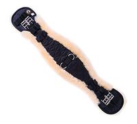 Merauno® Sangle de selle Western en laine d'agneau mérinos de qualité, forme concave anatomique pour une meilleure adhérence. (noir naturel, 55 cm)
