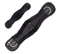 Merauno® Sangle de selle Western en laine d'agneau mérinos de qualité, forme concave anatomique spéciale pour une meilleure adhérence. Couleur : naturel, noir, marron, anthracite