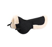 Merauno Tapis de selle anglais en coton synthétique et mousse à mémoire de forme, 4 poches pour le réglage, la correction, le dos, le garrot haut, rembourrage supplémentaire et confort, noir/naturel