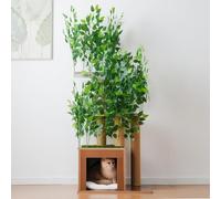 Merax Arbre à chat 158 cm en forme d'arbre, avec 3 plateformes et niches pour chat, avec feuilles amovibles, résistant aux rayures et imperméable, anti-basculement, meuble pour chat pour appartement
