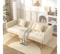 Merax Canapé-lit 2 Places avec Dossier réglable - Sofa Convertible Moderne sans Coffre de Rangement - Canapé Confortable pour Salon et Chambre d’Amis - Design Gain de Place