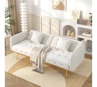 Merax Canapé-lit 2 Places avec Dossier réglable - Sofa Convertible Moderne sans Coffre de Rangement - Canapé Confortable pour Salon et Chambre d’Amis - Design Gain de Place