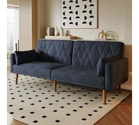Merax Canapé-lit pliable 3 places avec fonction de couchage, dossier réglable, pieds en bois, canapé pliable 3 places pour salon, chambre à coucher, home cinéma, chambre d'amis, noir