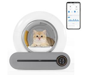 Merax Litière pour chat autonettoyante, Toilette automatique pour chat, Commande par application/Capacité max 65L/Capteur infrarouge/Élimine les odeurs/Moniteur de santé intelligent/Verrouillage de