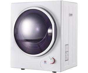 Merax Mini Sèche-linge mural compact 2,5 kg avec minuterie de 200 minutes et double filtre,double filtre, chauffage céramique PTC, tambour en acier inoxydable, protection contre la surchauffe