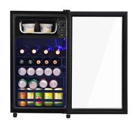 Merax Réfrigérateur Mini 76L avec Compartiment à Glace, Capacité pour 51 Canettes, Fonctionnement Silencieux, Système de Refroidissement à Compresseur, Économe en Énergie, Étagères Ajustables Noir