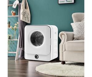 Merax Sèche-linge à évacuation mural inox 2,5 kg (jusqu’à 4 kg) 830 W - Double filtre, 5 programmes, montage mural gain de place - Blanc