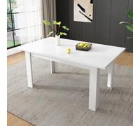 Merax Table à manger avec espace de rangement - Table de salle à manger moderne multifonctionnelle - Table rectangulaire avec espace de rangement public - Peu encombrante - Blanc