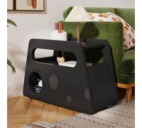 Merax Table basse (1-St), Table d'appoint à roulettes, design arrondi sûr, 81x33x51,5 cm, Noir