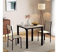 Merax Table de cuisine avec chaises, table à manger avec 2 chaises, ensemble pour salle à manger, salon et balcon, couleur naturelle, WF302666AAN