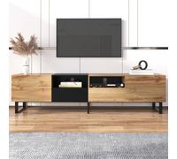 Merax TV-Lowboard chêne sauvage Armoire TV avec quatre tiroirs, Table TV Lowboard en bois, vintage industriel, largeur 190cm