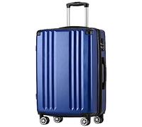 Merax Valise Rigide à roulettes avec Serrure en Pouces TSA avec 4 roulettes et poignée télescopique en ABS Bleu foncé Taille XL 76,5 x 50,5 x 31,5 cm, Bleu foncé, XL, Mallette Rigide