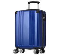 Merax Valise Rigide à roulettes avec Serrure en Pouces TSA avec 4 roulettes et poignée télescopique en ABS Bleu foncé Taille M 56,5 x 37,5 x 22,5 cm, Bleu foncé, m, Mallette Rigide
